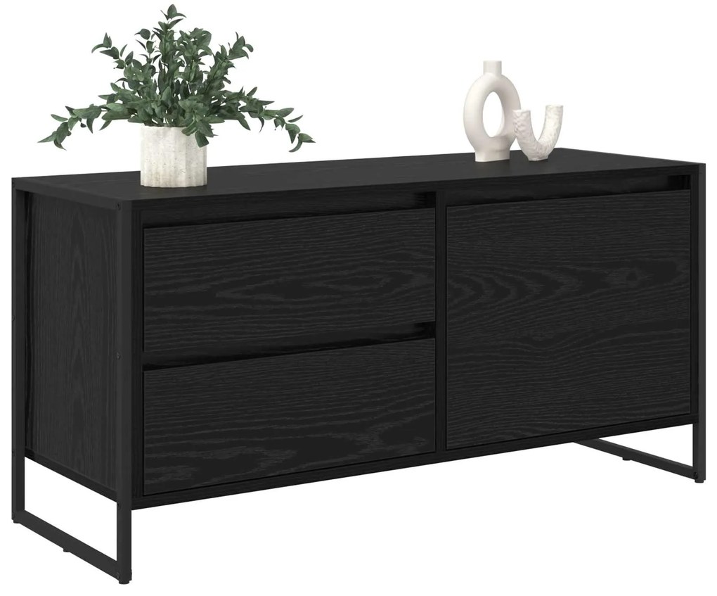 vidaXL Ντουλάπι TV Μαύρη Οξυά 100 x 36 x 49.5 εκ Επεξεργασμένο ξύλο