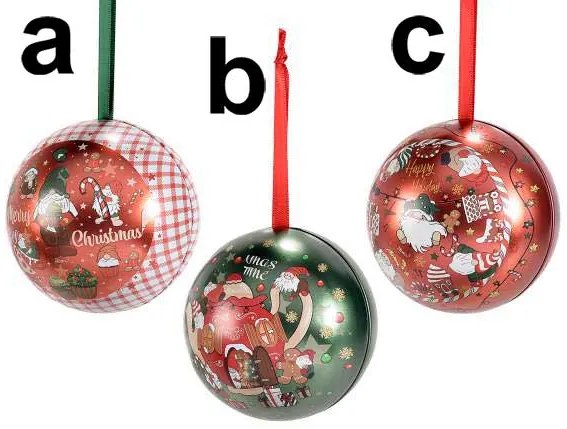 Μεταλλική Χριστουγεννιάτικη Μπάλα 9cm Ανοιγόμενη σε 3 σχέδια 532957 (a)
