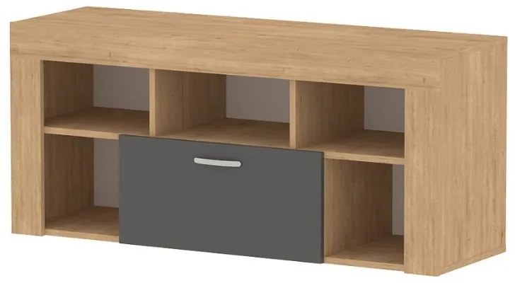 Έπιπλο τηλεόρασης Midili Megapap χρώμα sapphire oak - ανθρακί 135x42x60,7εκ. - GP041-0082,1