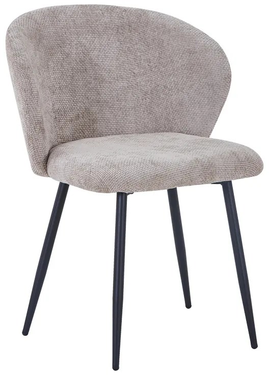 Καρέκλα Karg pakoworld μπεζ ύφασμα-πόδι μαύρο μέταλλο 57x62x80εκ