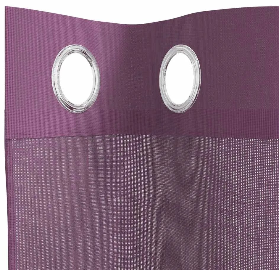 vidaXL Κουρτίνες Voile με ροδέλες 2 τεμάχια Μοβ 140x300 εκ.