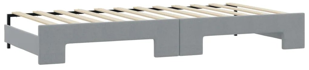 vidaXL Καναπές Κρεβάτι Συρόμενος Αν. Γκρι 100x200εκ Ύφασμα Στρώματα
