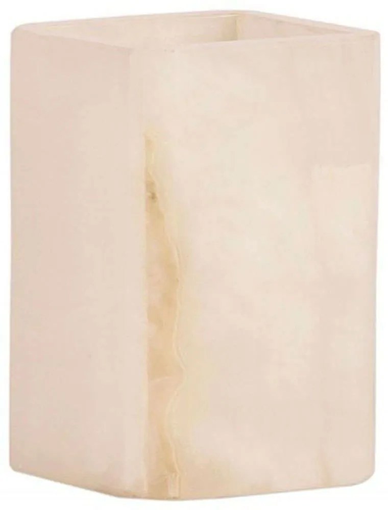 Ποτηροθήκη AH-BA24093 7x7x11cm Marble White-Beige Andrea House Marble