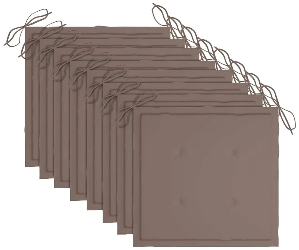 vidaXL Καρέκλες Κήπου 8 τεμάχια από Μασίφ Ξύλο Teak με Μαξιλάρια