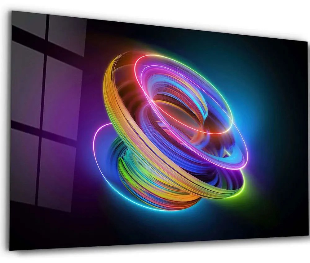 Πίνακας Γυάλινος 672BRS5795 110x70cm Multi Wallity Οριζόντιοι Glass