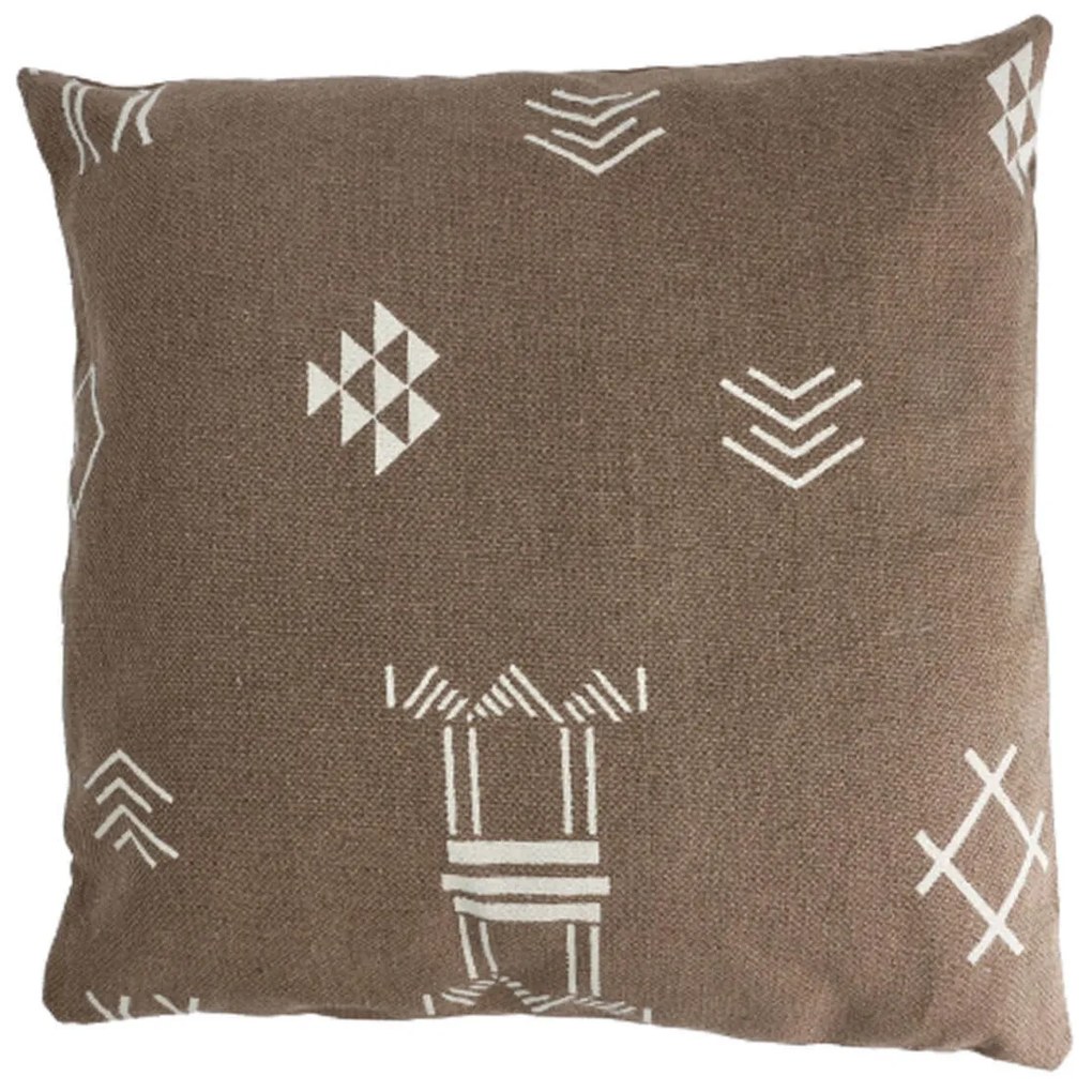 Διακοσμητικό Μαξιλάρι με έθνικ σχέδιο και διαστάσεις 56x56cm - Brown
