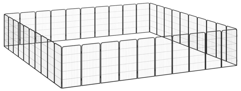 vidaXL Κλουβί Σκύλου 40 Πάνελ Μαύρο 50x100 εκ. Ατσάλι με Βαφή Πούδρας