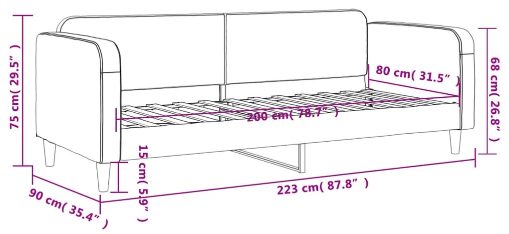 ΚΑΝΑΠΕΣ ΚΡΕΒΑΤΙ ΜΑΥΡΟΣ 80 X 200 ΕΚ. ΥΦΑΣΜΑΤΙΝΟΣ 354030