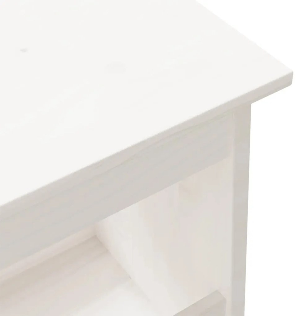 vidaXL Παγκάκι Χολ Λευκό 100x28x45 εκ. από Μασίφ Ξύλο Πεύκου