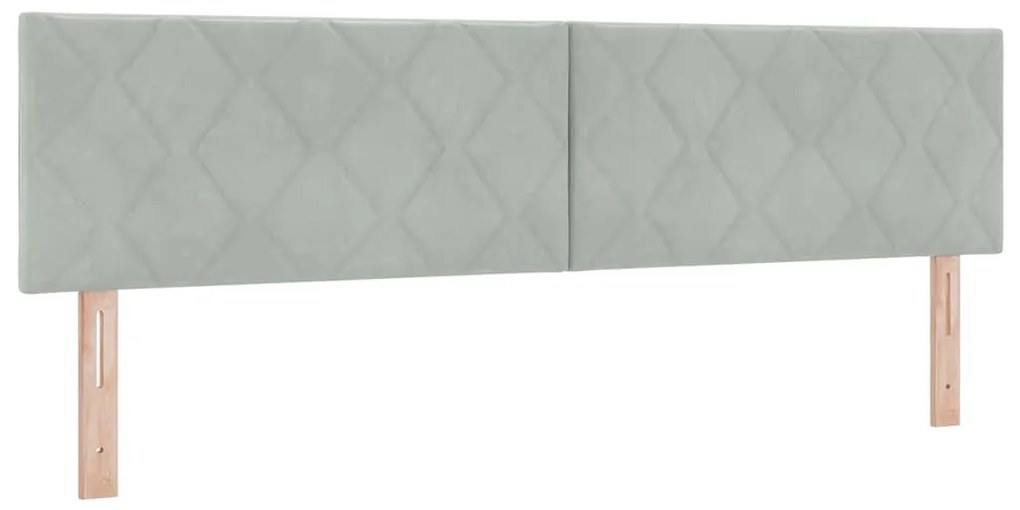 vidaXL LED Κεφαλάρι με φώτα λωρίδας LED Ανοιχτό γκρι 180 cm Βελούδο