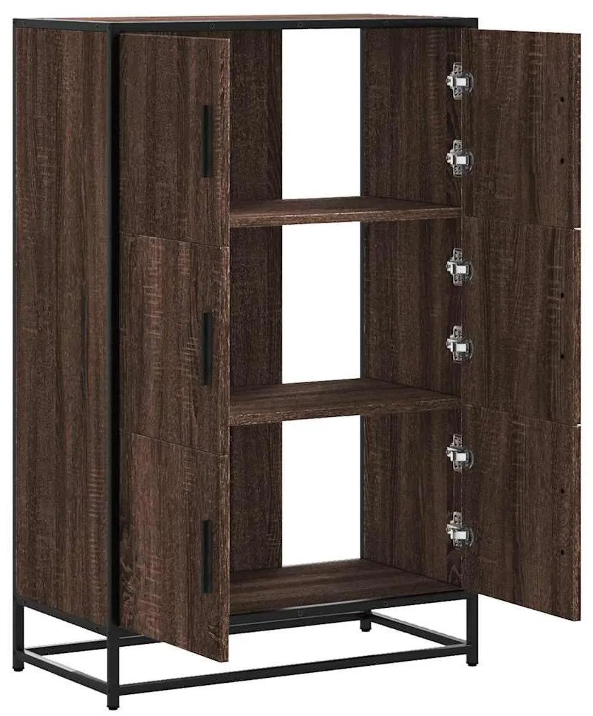 Highboard καφέ δρυς Κατασκευασμένο ξύλο και μέταλλο - Καφέ