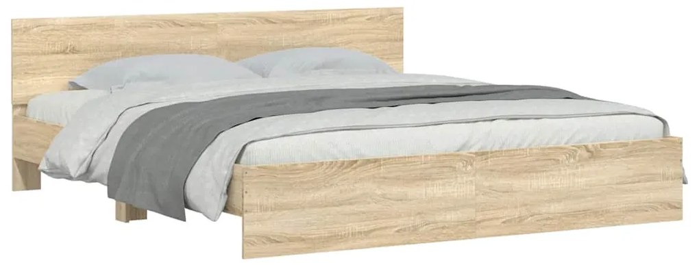 vidaXL Πλαίσιο Κρεβατιού με Κεφαλάρι Sonoma Δρυς 200 x 200 εκ.