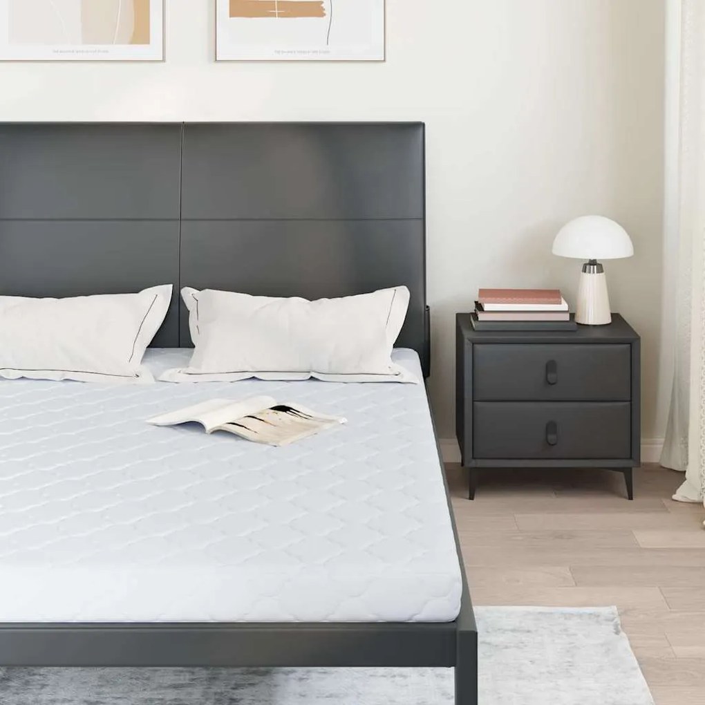 vidaXL Στρώμα με Επίστρωμα Καρύδας Λευκό 200 x 140 cm PU Αφρός