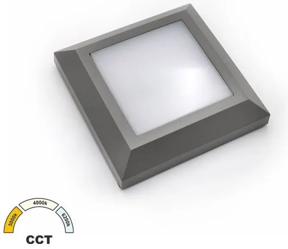 Απλίκα Φωτιστικό Τοίχου LED 4W ΙΡ65 3CCT 12,5x12,5cm Lumen-3-97068-Γκρι 3-97068
