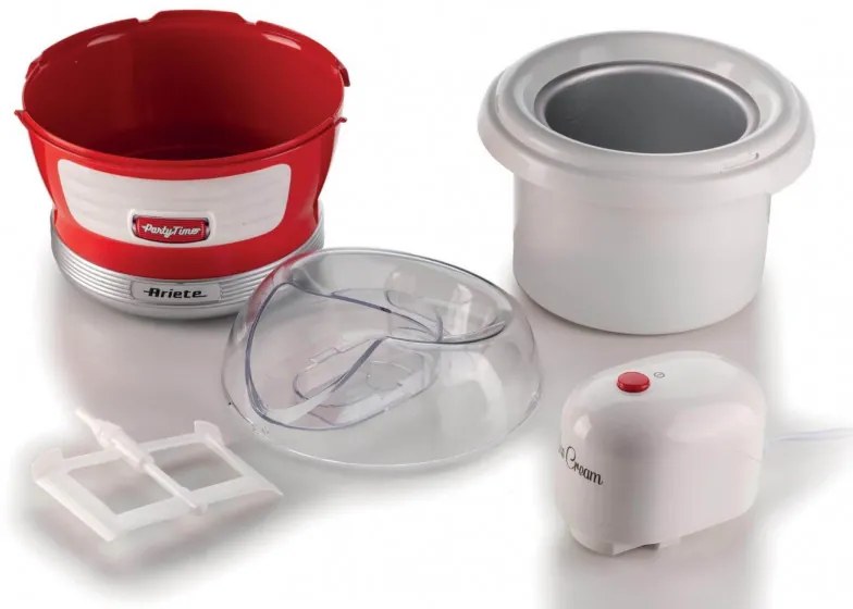 Παγωτομηχανή Ariete PARTY TIME 0643/00, 12W, 1.5 l, 30 min, Κινητό μπολ, Κόκκινο