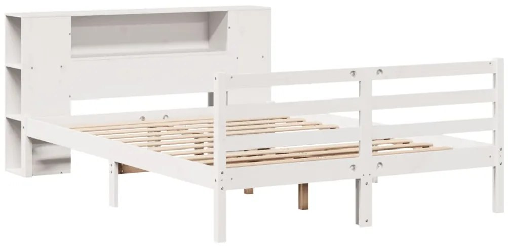 vidaXL Κρεβάτι Βιβλιοθήκη Χωρίς Στρώμα 140x200 εκ Μασίφ Ξύλο Πεύκο