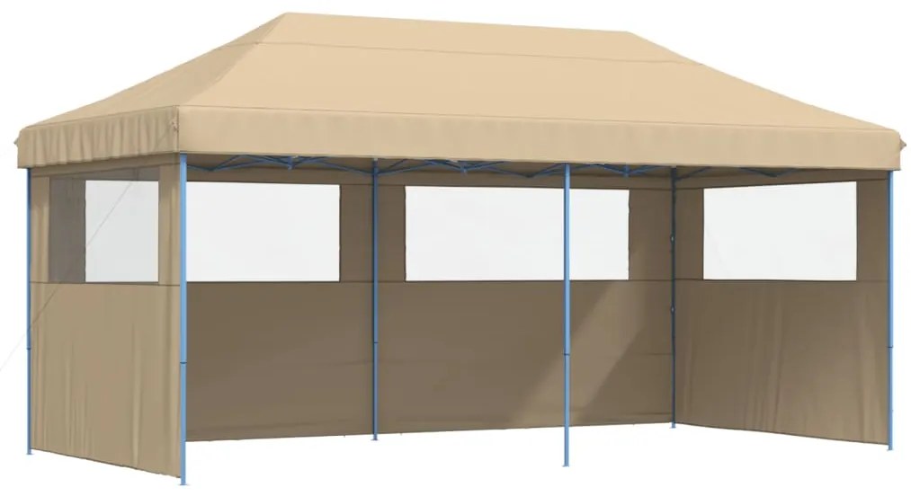 vidaXL Τέντα Εκδηλώσεων με 3 Τοιχώματα Πτυσσόμενη Pop-Up Μπεζ