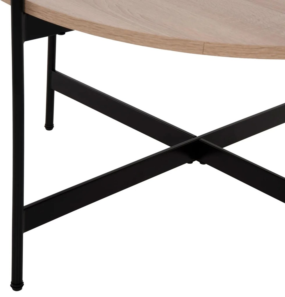 Τραπεζάκια σαλονιού RONDA Σετ 2 τεμ MDF Sonama Φ80εκ &amp; Φ50εκ. 80x80x45 εκ.