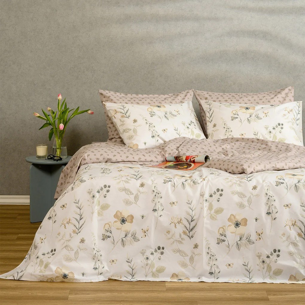 Παπλωματοθήκη Μονή (165x245) 2 Όψεων Melinen Casual Line Dolores Ash