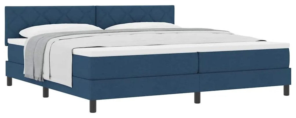 vidaXL Κρεβάτι box spring με στρώμα με στρώμα Μπλε 200 x 200 cm ύφασμα