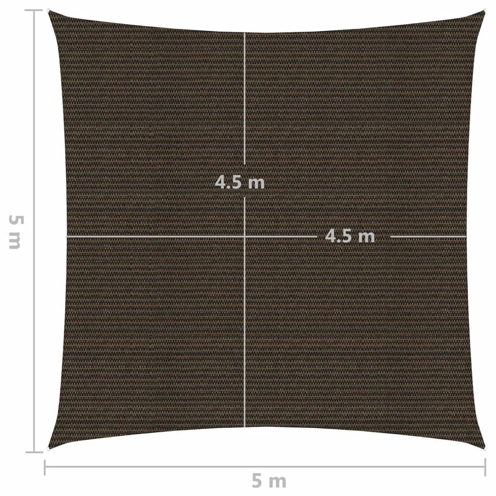 Πανί Σκίασης Καφέ 5 x 5 μ. από HDPE 160 γρ./μ²   - Καφέ