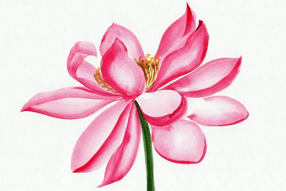 Εικόνα ακουαρέλα λουλούδι λωτού