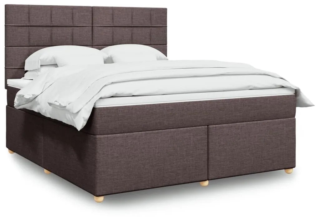 ΚΡΕΒΑΤΙ BOXSPRING ΜΕ ΣΤΡΩΜΑ ΣΚΟΥΡΟ ΚΑΦΕ 180X200 ΕΚ ΥΦΑΣΜΑΤΙΝΟ 3291362