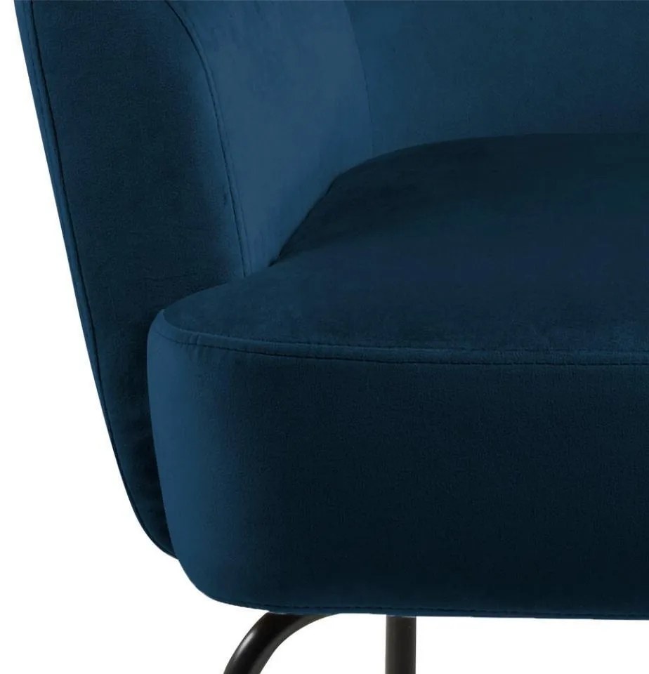 Πολυθρόνα Oakland 525, Μπλε, 83x75x75cm, Ταπισερί, Πόδια: Μεταλλικά