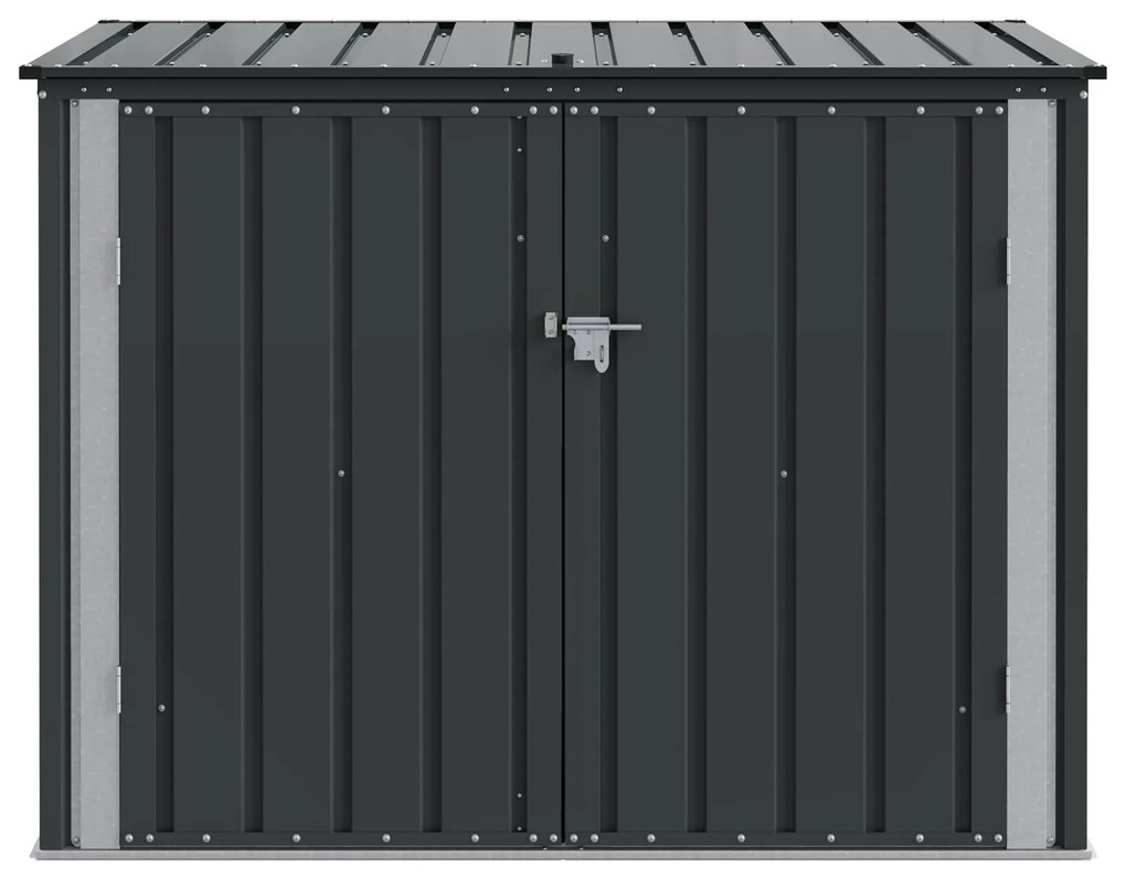 vidaXL Κουτί αποθήκευσης κήπου Μαύρο 151,5 x 82 x 110,5 εκ Ατσάλι