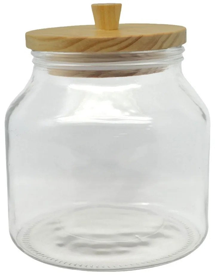 Βάζο Αποθήκευσης 838424 2,0lt Natural-Clear Ankor Ξύλο,Γυαλί