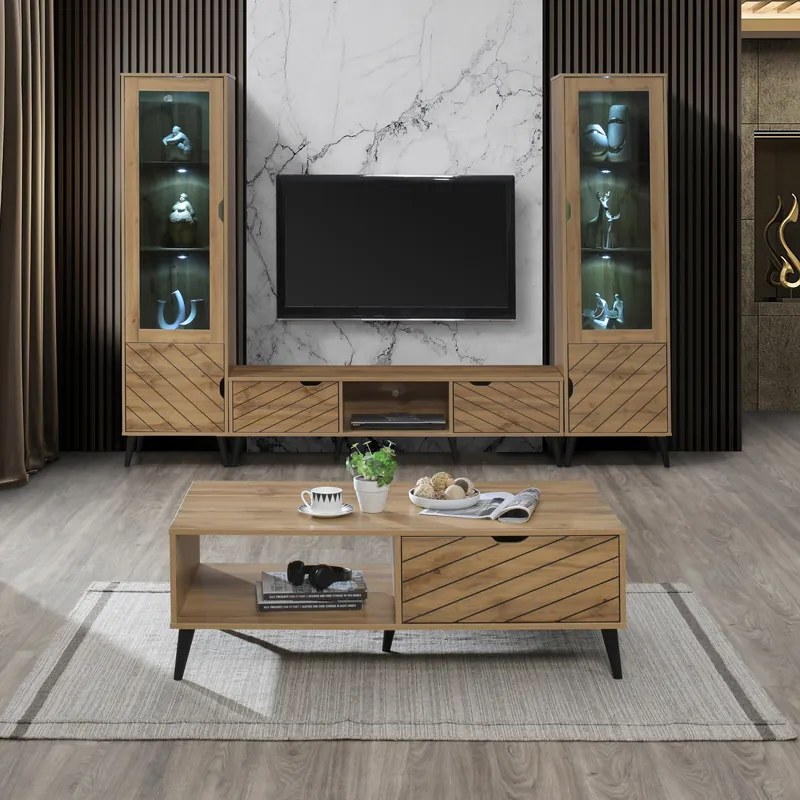 Τραπέζι σαλονιού Thelma pakoworld sonoma μελαμίνης 120x60x41.6εκ - 049-000098