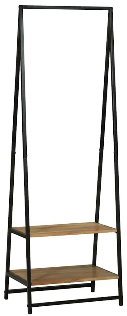 vidaXL Ράφι Ρούχων με ράφι Μαύρο 60 x 45 x 180 εκ. Στερεό Ξύλο Ακακίας