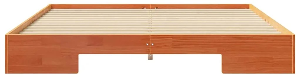 vidaXL Κρεβάτι δαπέδου Καφέ 200 x 200 cm Μασίφ ξύλο πεύκου