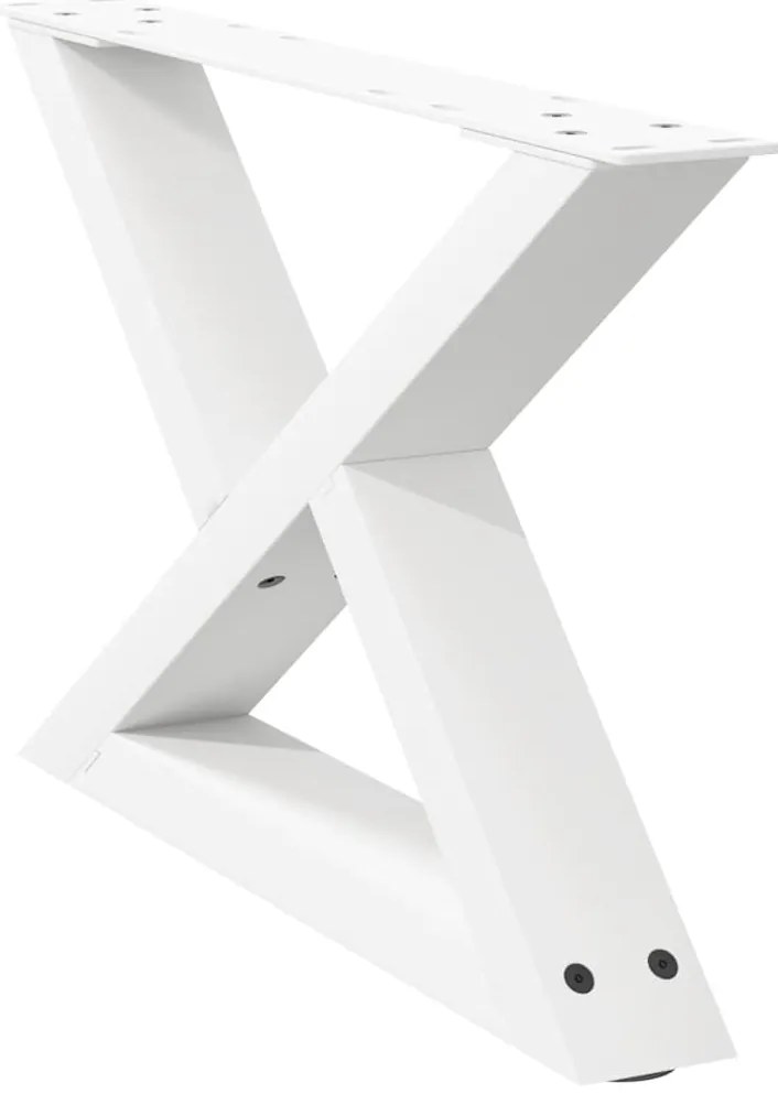 vidaXL Πόδια Τραπεζιού Σαλονιού 2 τεμ. Λευκά 60x(30-31,3) εκ. Ατσάλι
