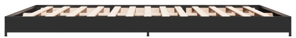 vidaXL Πλαίσιο Κρεβατιού Μαύρο 120x200 εκ. Επεξ. Ξύλο &amp; Μέταλλο