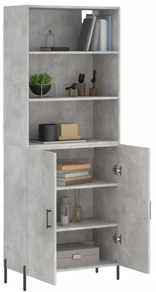 vidaXL Ντουλάπι Γκρι Σκυροδέματος 69,5x34x180 εκ. Επεξεργασμένο Ξύλο