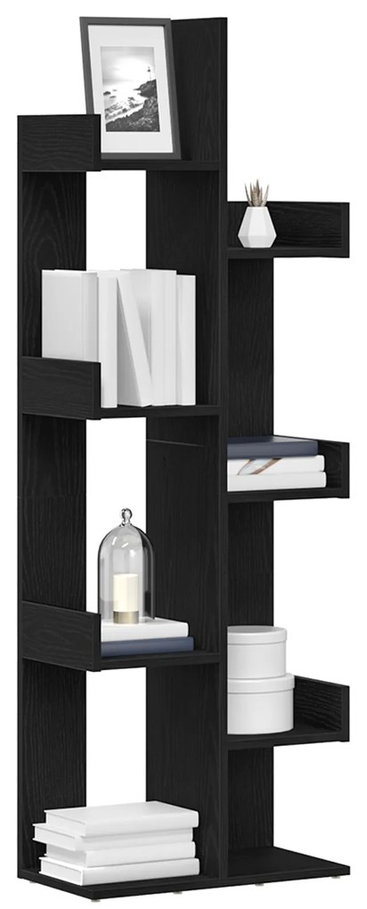 vidaXL Βιβλιοθήκη Μαύρη Δρυς 48x25,5x140 εκ. Φτιαγμένο από Ξύλο