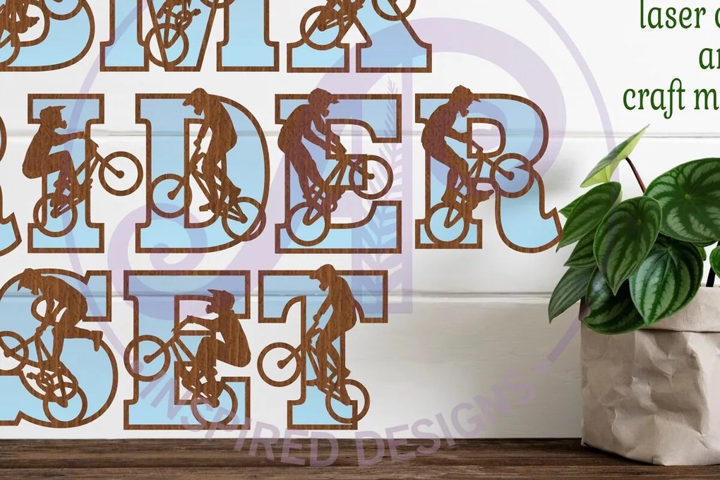 Σετ των 3 Intra απο ξύλο plywood 3mm-4mm πάχος BMX Silhouette Letters Alphabet X 50 Δίασταση 5x5 cm INTRAFABR-90216484