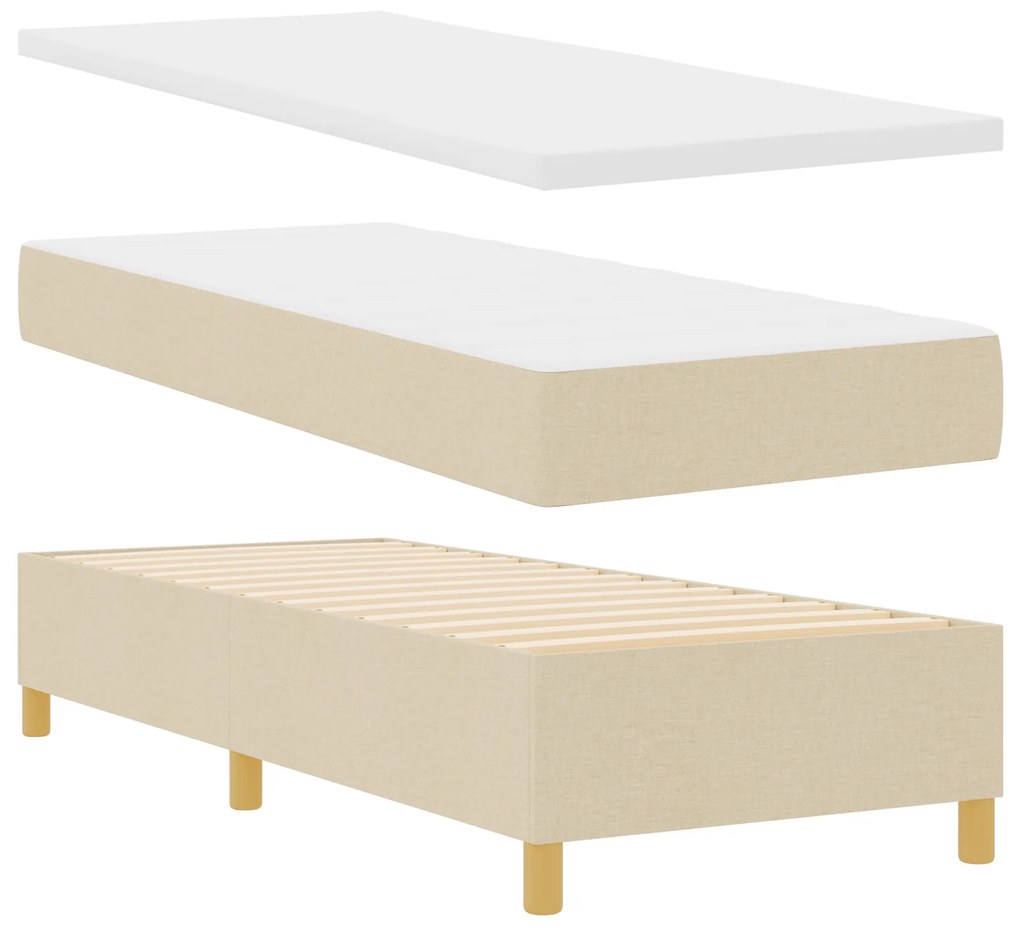 vidaXL Κρεβάτι Box Spring  με στρώμα Κρεμ 80x200 εκ. Υφασμάτινο