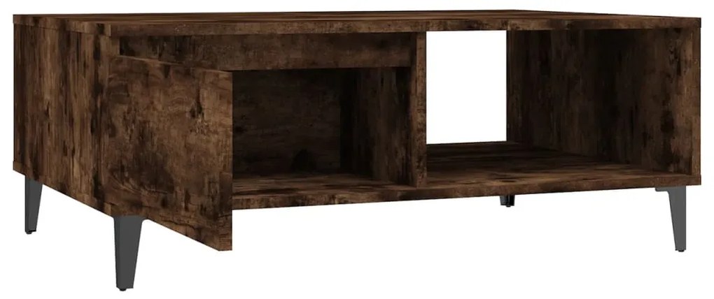 vidaXL Τραπεζάκι Σαλονιού Καπνιστή Δρυς 90x60x35 εκ. από Επεξ. Ξύλο