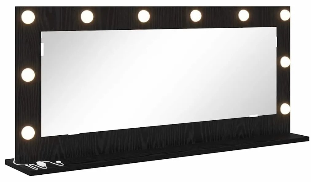 vidaXL Καθρέφτης τουαλέτας Ορθογώνιος Μαύρη Οξυά 100 x 45 x 18 εκ.