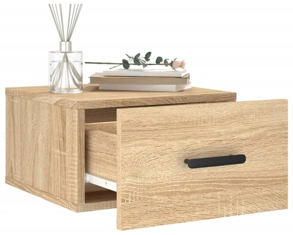 vidaXL Κομοδίνα Επιτοίχια Sonoma Δρυς 35 x 35 x 20 εκ.