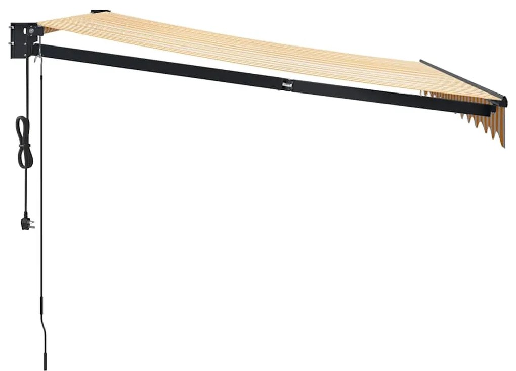 vidaXL Τέντα Πτυσσόμενη Αυτόματη Κίτρινη και Λευκή 3,5 x 2,5 μ.