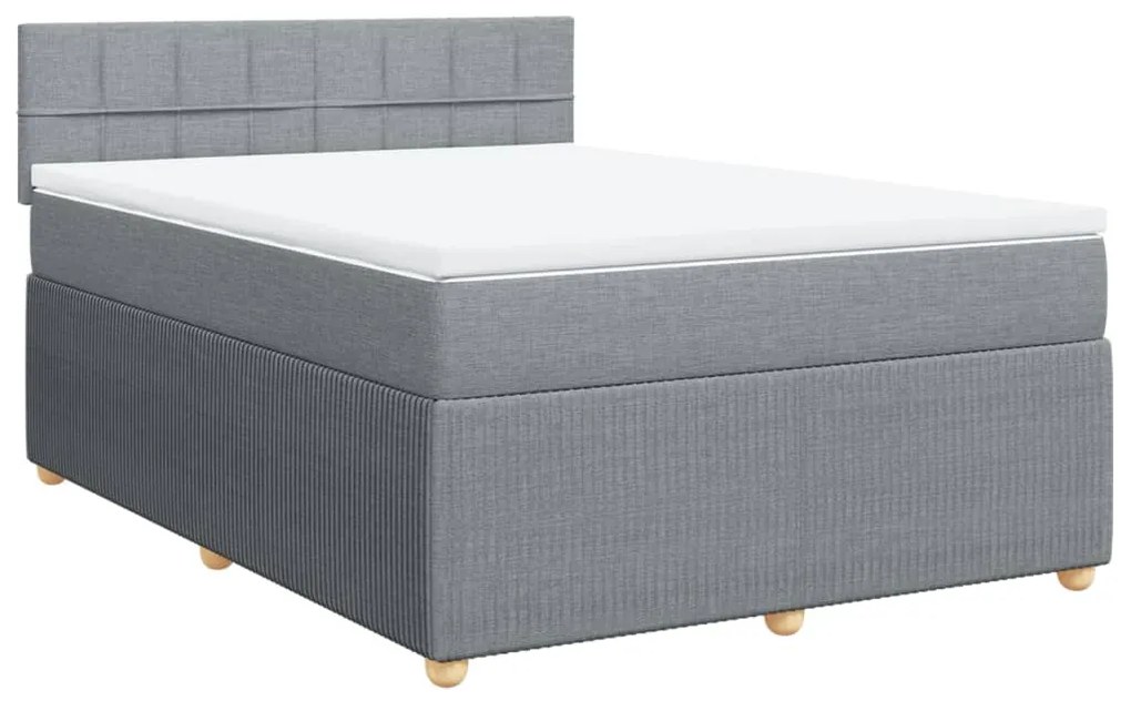 ΚΡΕΒΑΤΙ BOXSPRING ΜΕ ΣΤΡΩΜΑ ΑΝΟΙΧΤΟ ΓΚΡΙ 140X200 ΕΚ. ΥΦΑΣΜΑΤΙΝΟ 3289779