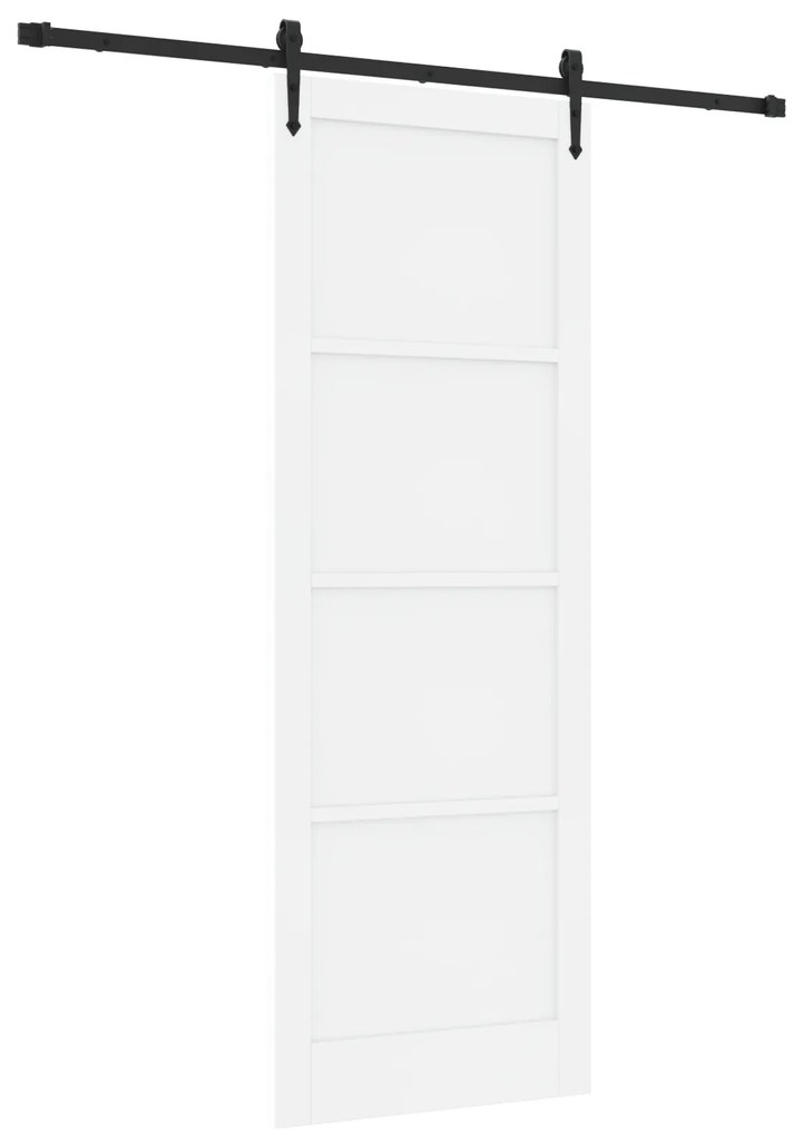 vidaXL Συρόμενη Πόρτα με Σετ Υλικών Λευκό 83x232 cm Στερεό Ξύλο Πεύκου