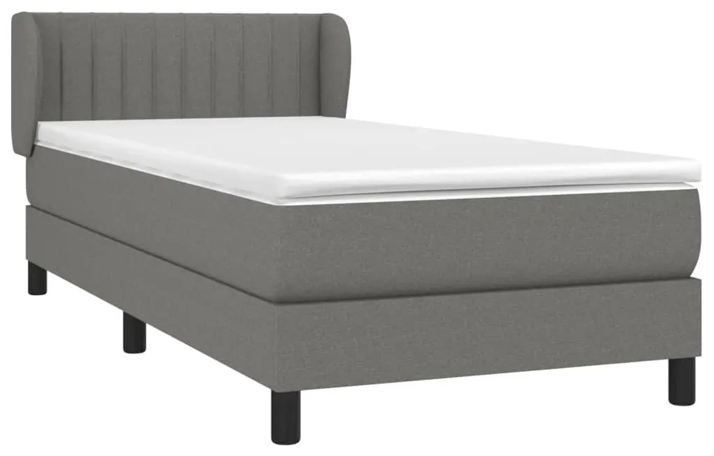 ΚΡΕΒΑΤΙ BOXSPRING ΜΕ ΣΤΡΩΜΑ ΣΚΟΥΡΟ ΓΚΡΙ 80X200 ΕΚ. ΥΦΑΣΜΑΤΙΝΟ 3126358