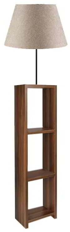 Φωτιστικό δαπέδου Loyd Megapap υφασμάτινο/Pvc/MDF χρώμα μπεζ/καρυδί 38x38x150εκ.