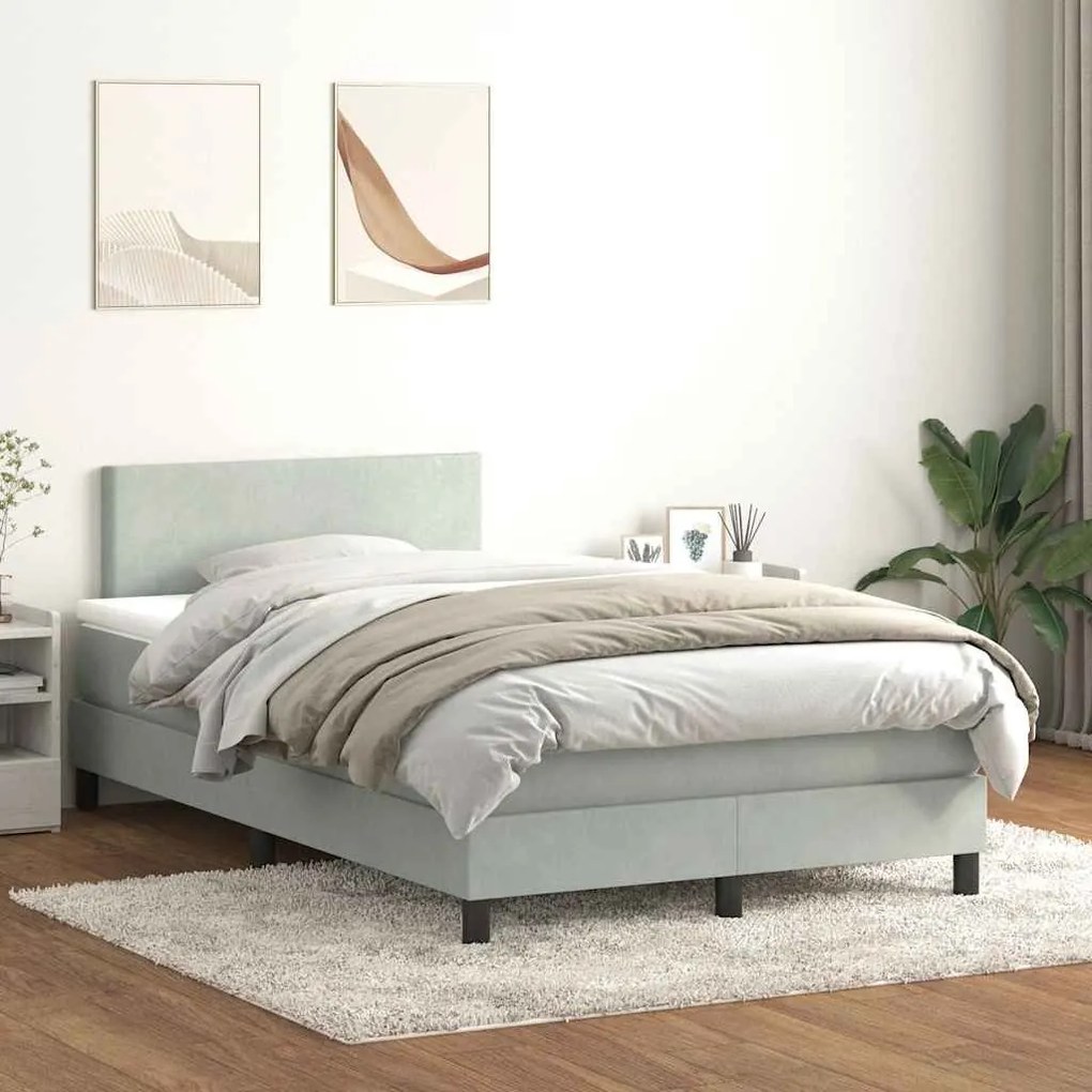 ΚΡΕΒΑΤΙ BOXSPRING ΜΕ ΣΤΡΩΜΑ ΑΝΟΙΧΤΟ ΓΚΡΙ 120X220 ΕΚ. ΒΕΛΟΥΔΙΝΟ 3316059