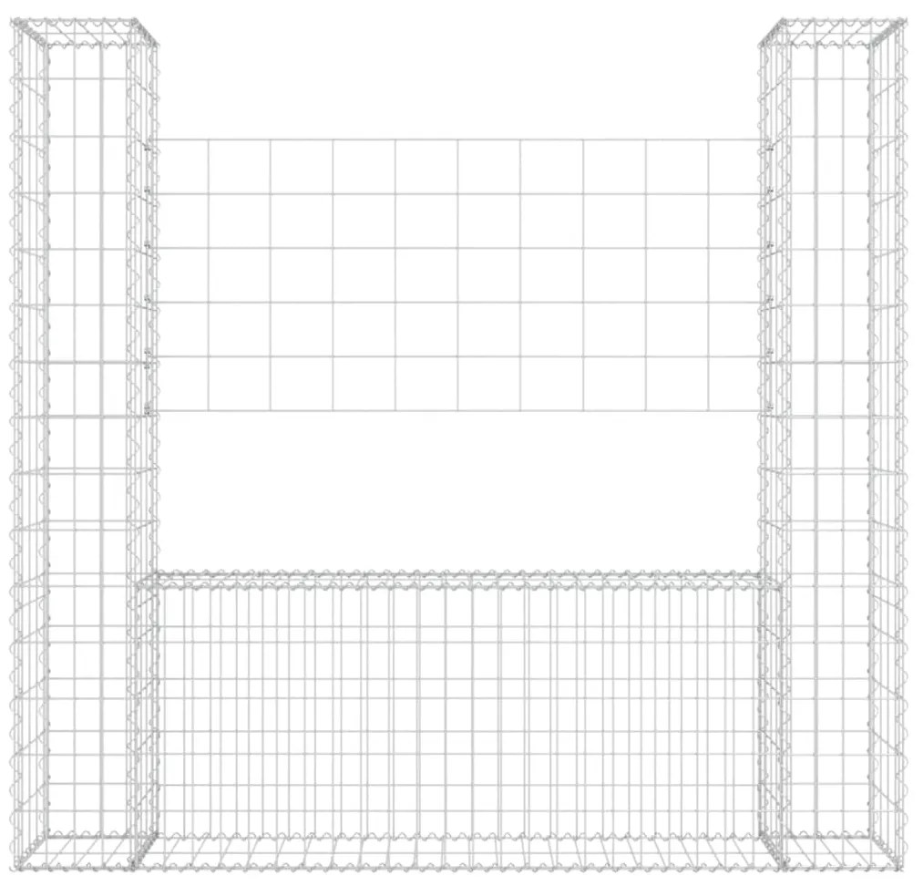 vidaXL Συρματοκιβώτιο σε U Σχήμα με 2 Στύλους 140x20x150 εκ. Σιδερένιο