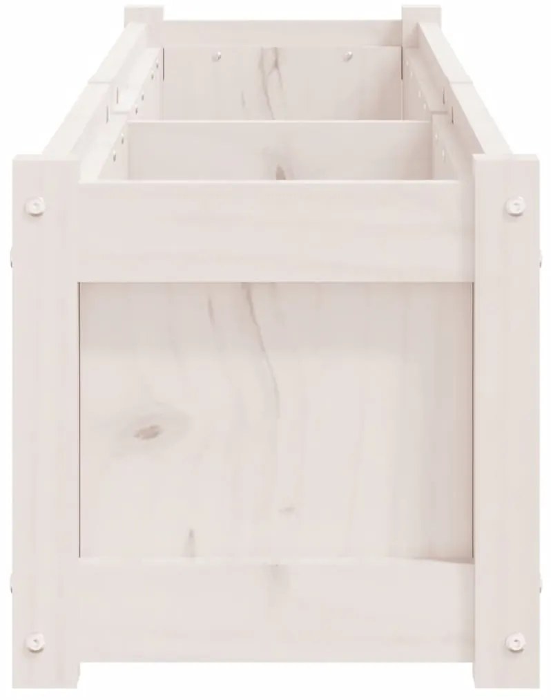 vidaXL Ζαρντινιέρα Λευκή 150 x 31 x 31 εκ. από Μασίφ Ξύλο Πεύκου